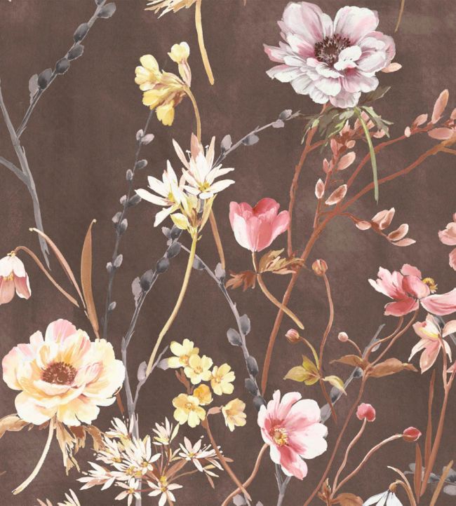 WM-383-05R - Maytime Wallpaper - Vintage Brown - Woodchip & Magnolia