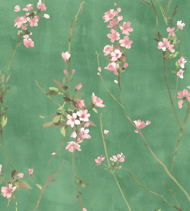 WM-386-04R - Blossom Wallpaper - Evergreen - Woodchip & Magnolia