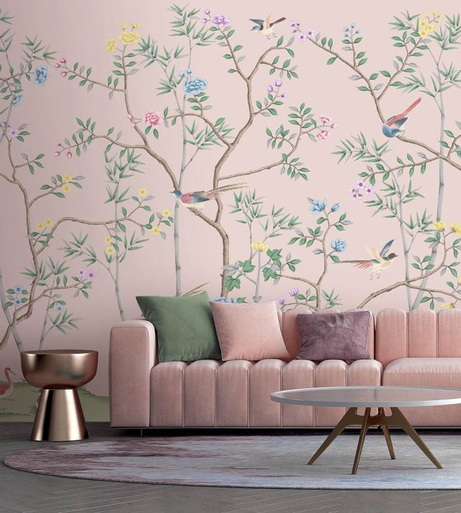 WM-398-07RM - The Garden of Dreams Wallpaper - Mural - Magical Pink - Woodchip & Magnolia