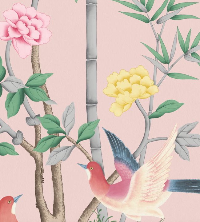 WM-398-07RM - The Garden of Dreams Wallpaper - Mural - Magical Pink - Woodchip & Magnolia