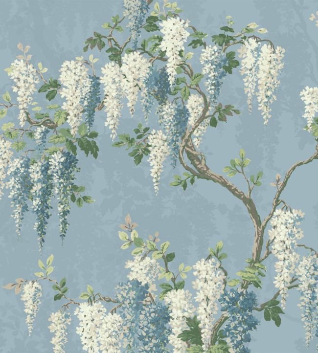 WM-402-03R - Wisteria Wallpaper - Powder Blue - Woodchip & Magnolia