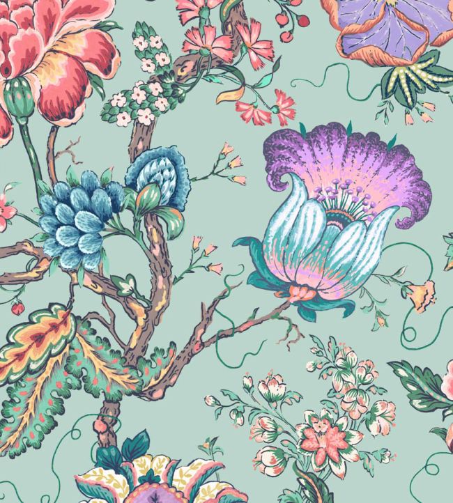 WM-408-02R - Arcadia Wallpaper - Mint - Woodchip & Magnolia