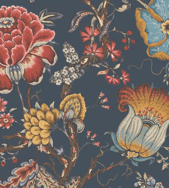 WM-408-09R - Arcadia Wallpaper - Midnight - Woodchip & Magnolia