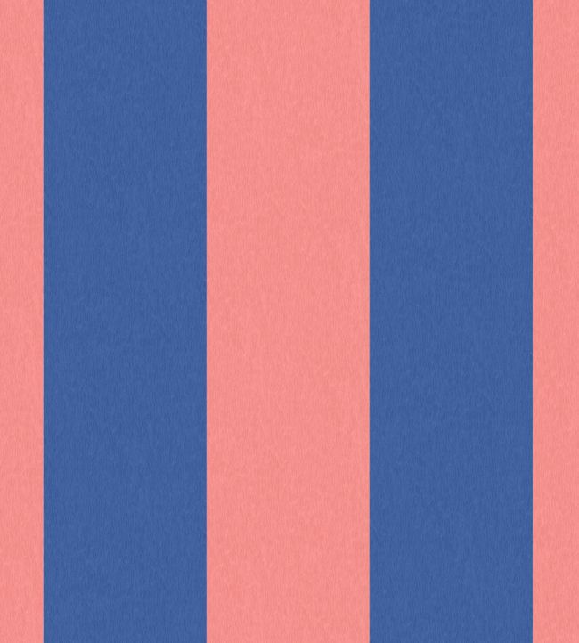 WM-413-09R - Awning Stripe Wallpaper - Electric Blue - Woodchip & Magnolia
