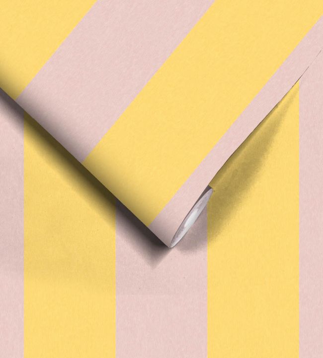WM-413-11R - Awning Stripe Wallpaper - Lemon Sherbet - Woodchip & Magnolia