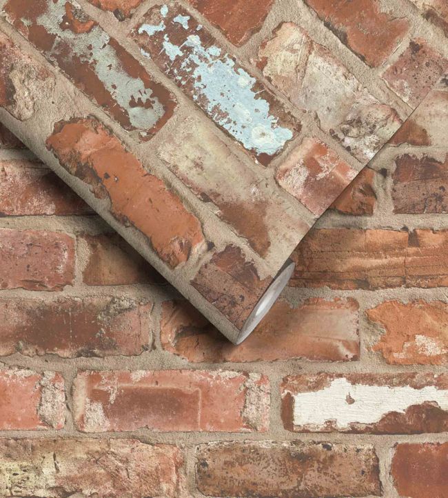 WM-453-01R - Castlefield Brick Wallpaper - Clay - Woodchip & Magnolia