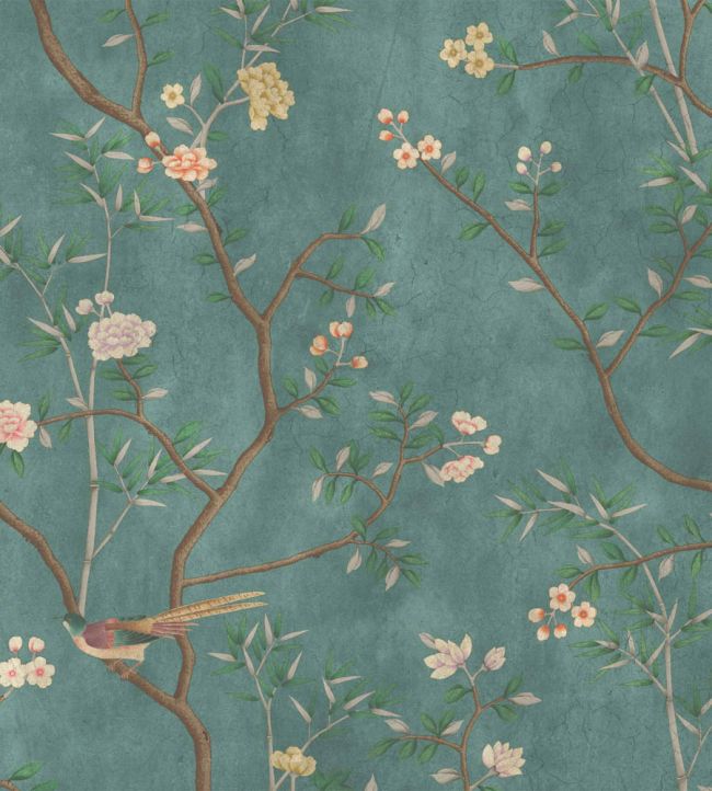 WM-454-02R - Chinoiserie Onism Wallpaper - Mural - Emerald - Woodchip & Magnolia