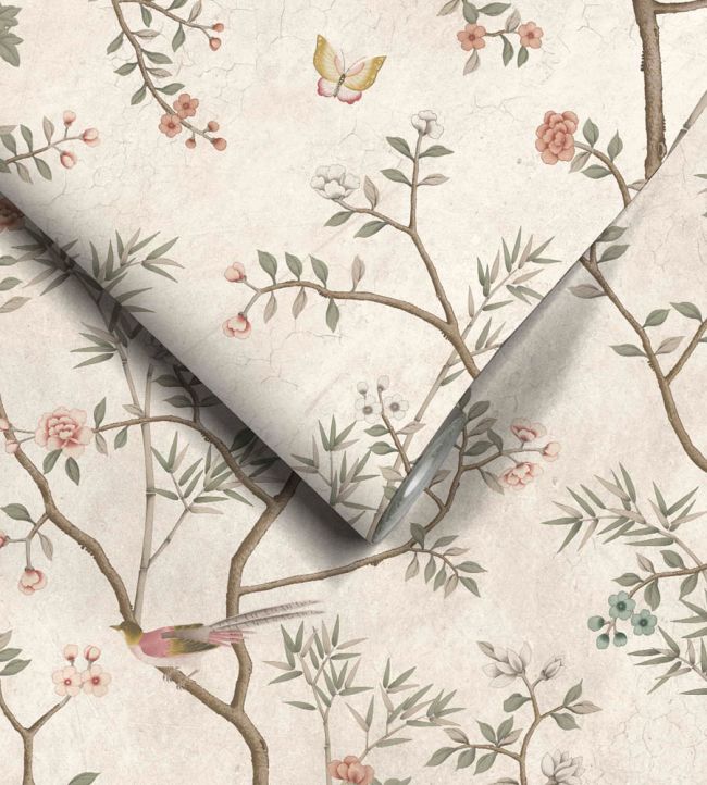 WM-454-04R - Chinoiserie Onism Wallpaper - Mural - Pearl - Woodchip & Magnolia