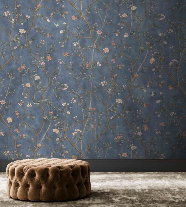 WM-454-05R - Chinoiserie Onism Wallpaper - Mural - Winter Blue - Woodchip & Magnolia
