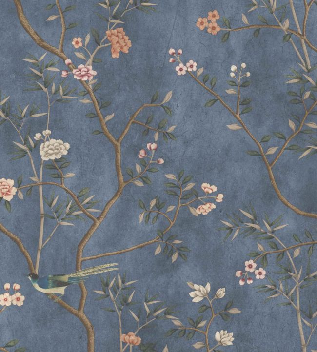 WM-454-05R - Chinoiserie Onism Wallpaper - Mural - Winter Blue - Woodchip & Magnolia