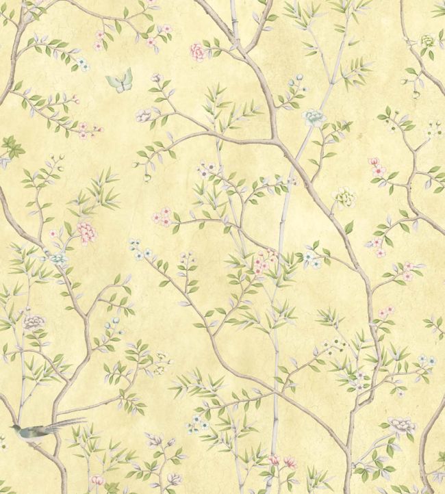 WM-454-11R - Chinoiserie Onism Wallpaper - Mural - Lemon - Woodchip & Magnolia