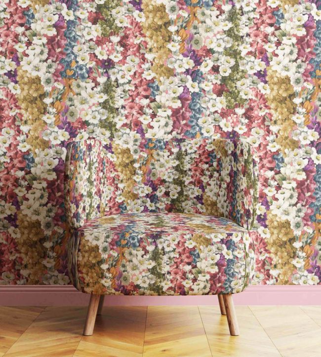 WM-464-01 - Alcea Wallpaper - Moody - Woodchip & Magnolia