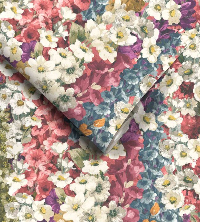 WM-464-01 - Alcea Wallpaper - Moody - Woodchip & Magnolia