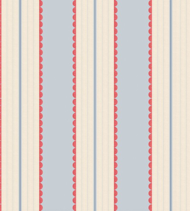 WM-478-03R - Pin Up Stripe Wallpaper - Red Blue - Woodchip & Magnolia