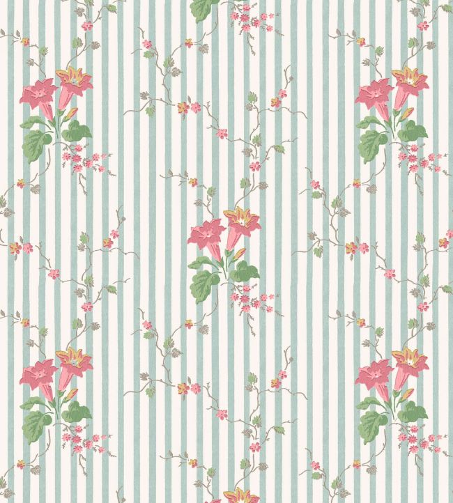 WM-479-01R - Lilibet Wallpaper - Duckegg - Woodchip & Magnolia