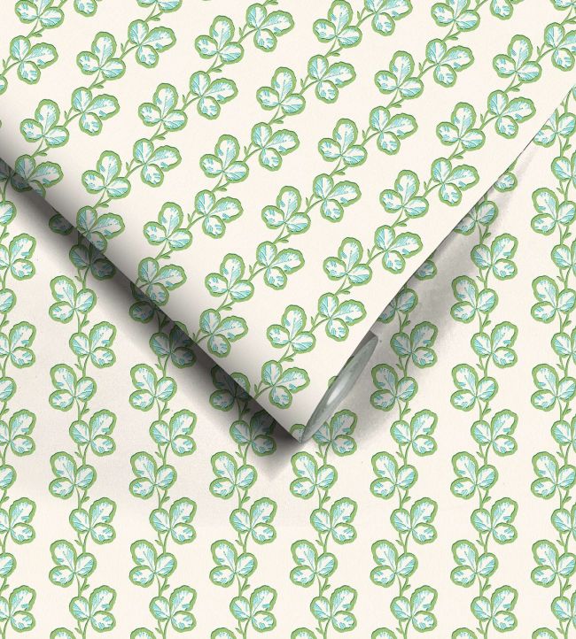WM-480-01R - Paddy Wallpaper - Olive Aqua - Woodchip & Magnolia
