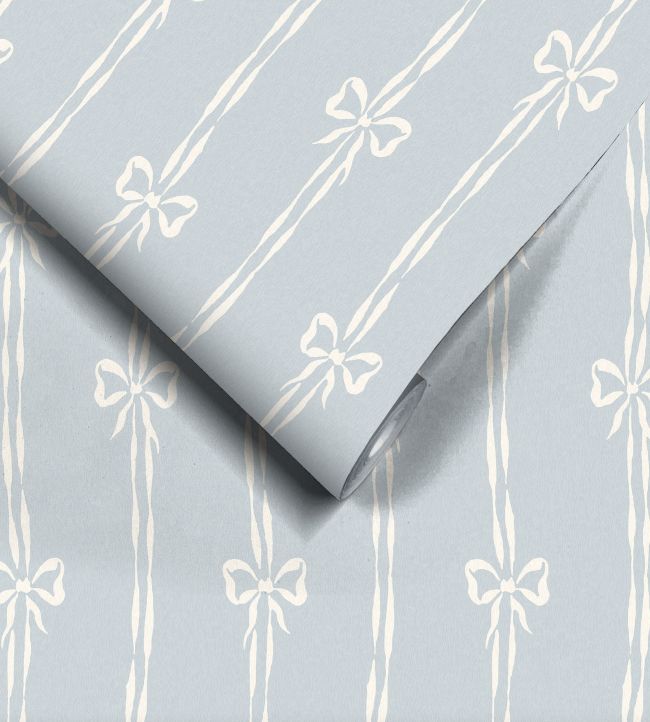 WM-481-04R - Bow Peep Wallpaper - Dusky Blue - Woodchip & Magnolia