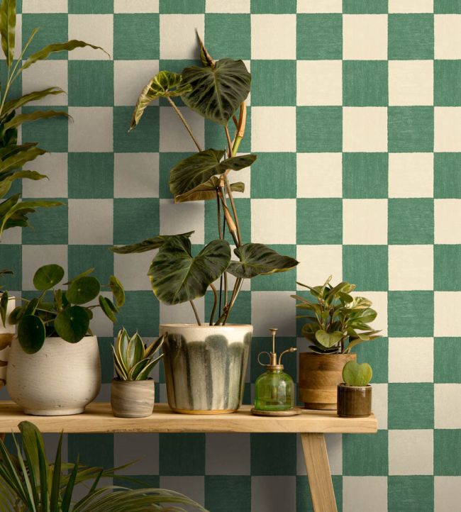 WM-486-05 - Battenberg Wallpaper - Spinach Green - Woodchip & Magnolia