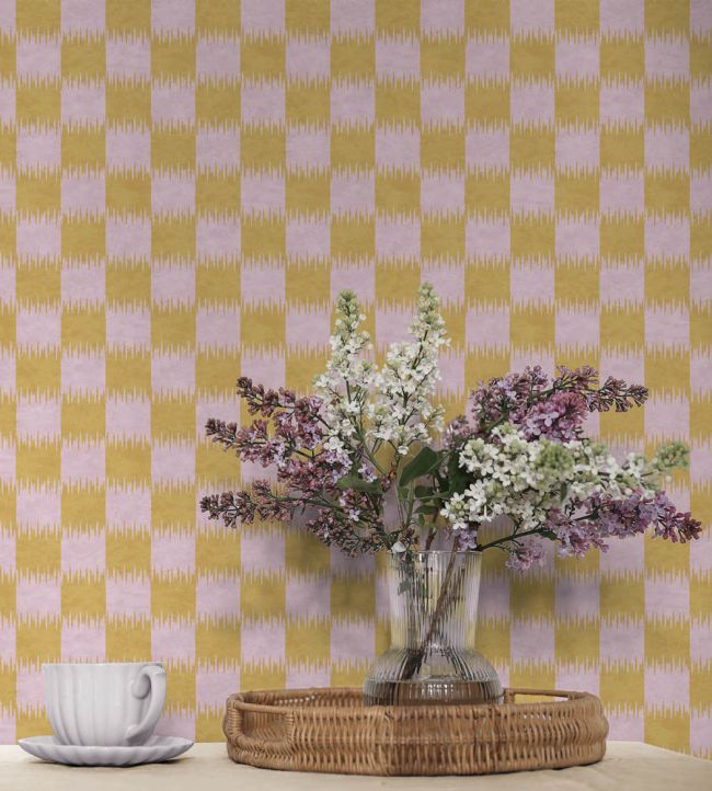WM-487-04 - Checkmate Wallpaper - Pistachio Cream - Woodchip & Magnolia