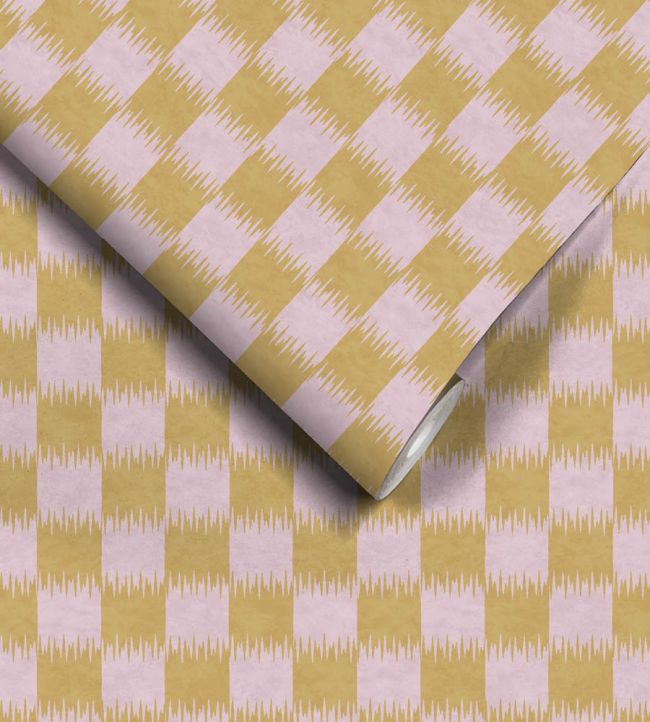 WM-487-04 - Checkmate Wallpaper - Pistachio Cream - Woodchip & Magnolia