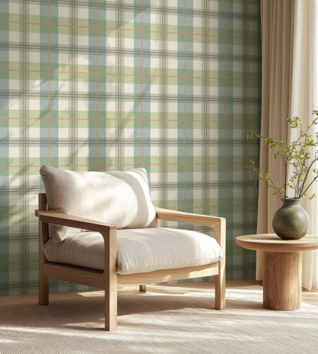 WM-488-04 - Tartanowski Wallpaper - Olive Green - Woodchip & Magnolia