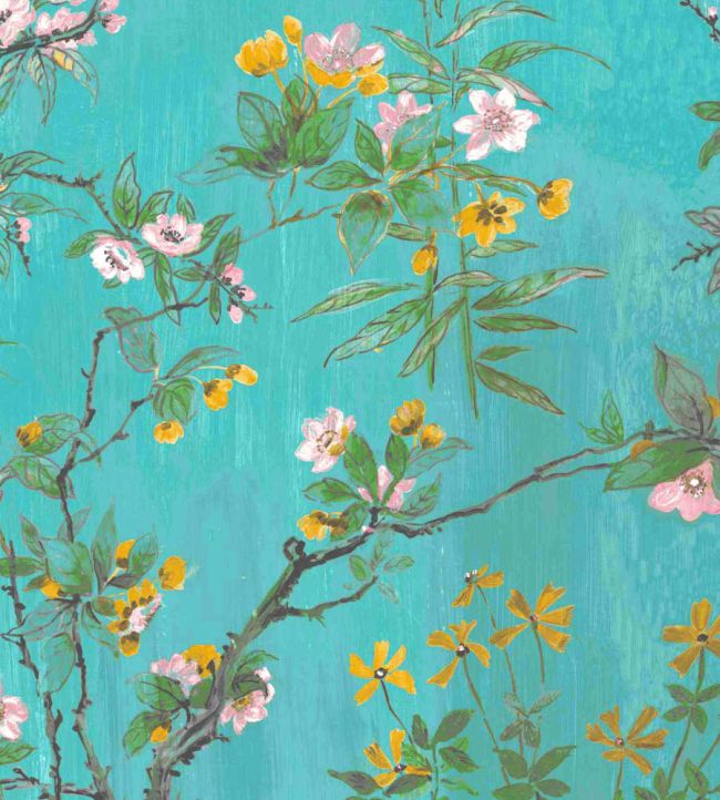 WMF-126-04VD - Rivington Fabric - Teal - Woodchip & Magnolia