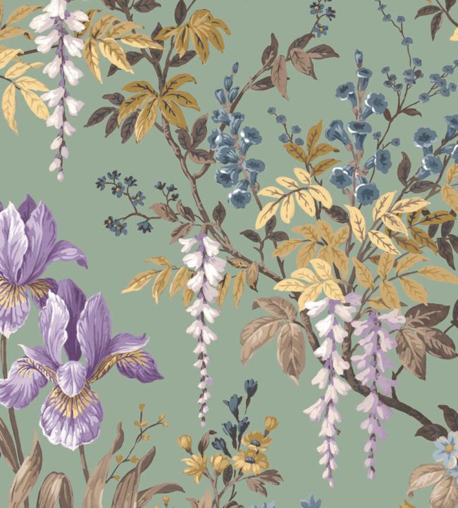 WMF-364-04VD - Hestia Fabric - Wild Garlic Green - Woodchip & Magnolia