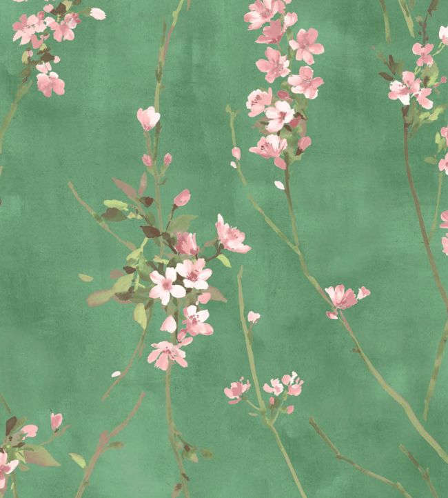 WMF-386-04VD - Blossom Fabric - Evergreen - Woodchip & Magnolia