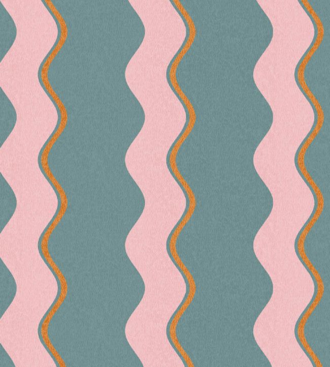 WMF-462-06LD - Cari Wave Fabric - Marine Blue - Woodchip & Magnolia