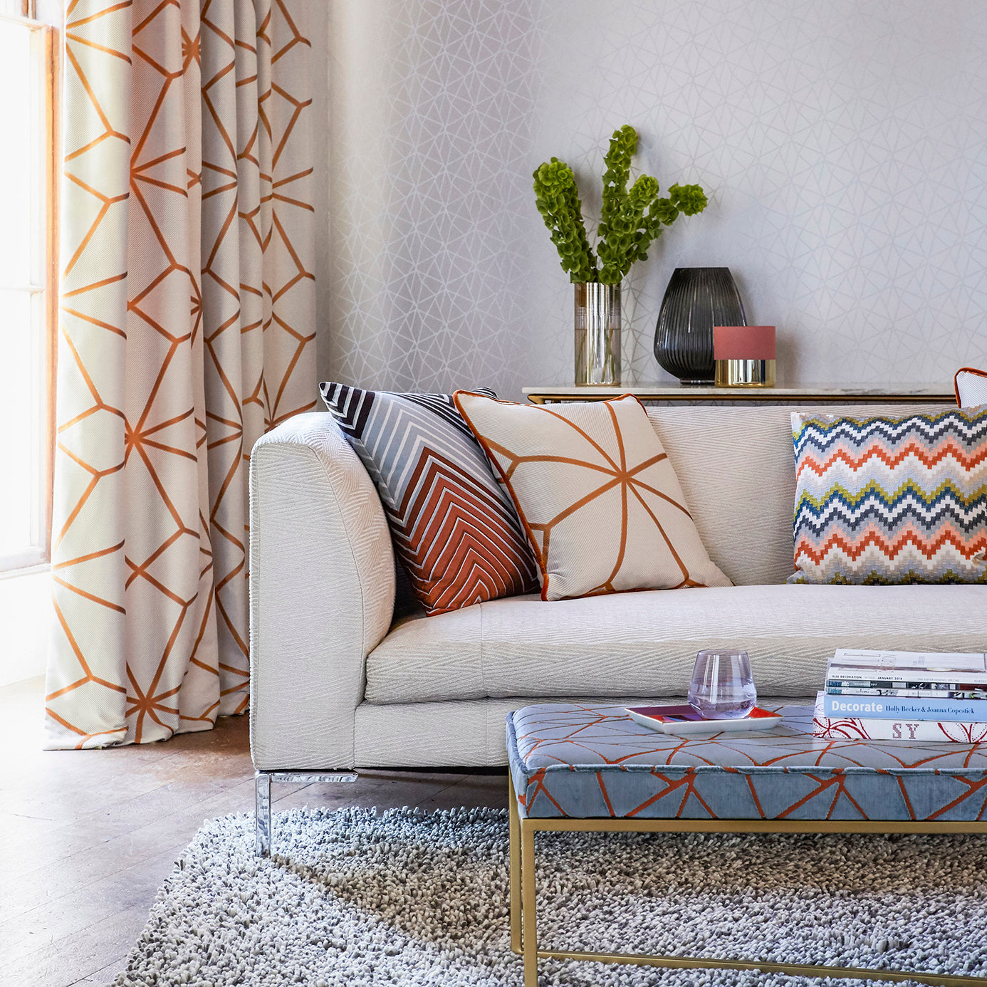 Zola Shimmer Wallpaper - Steel - HMWF111976 - Harlequin