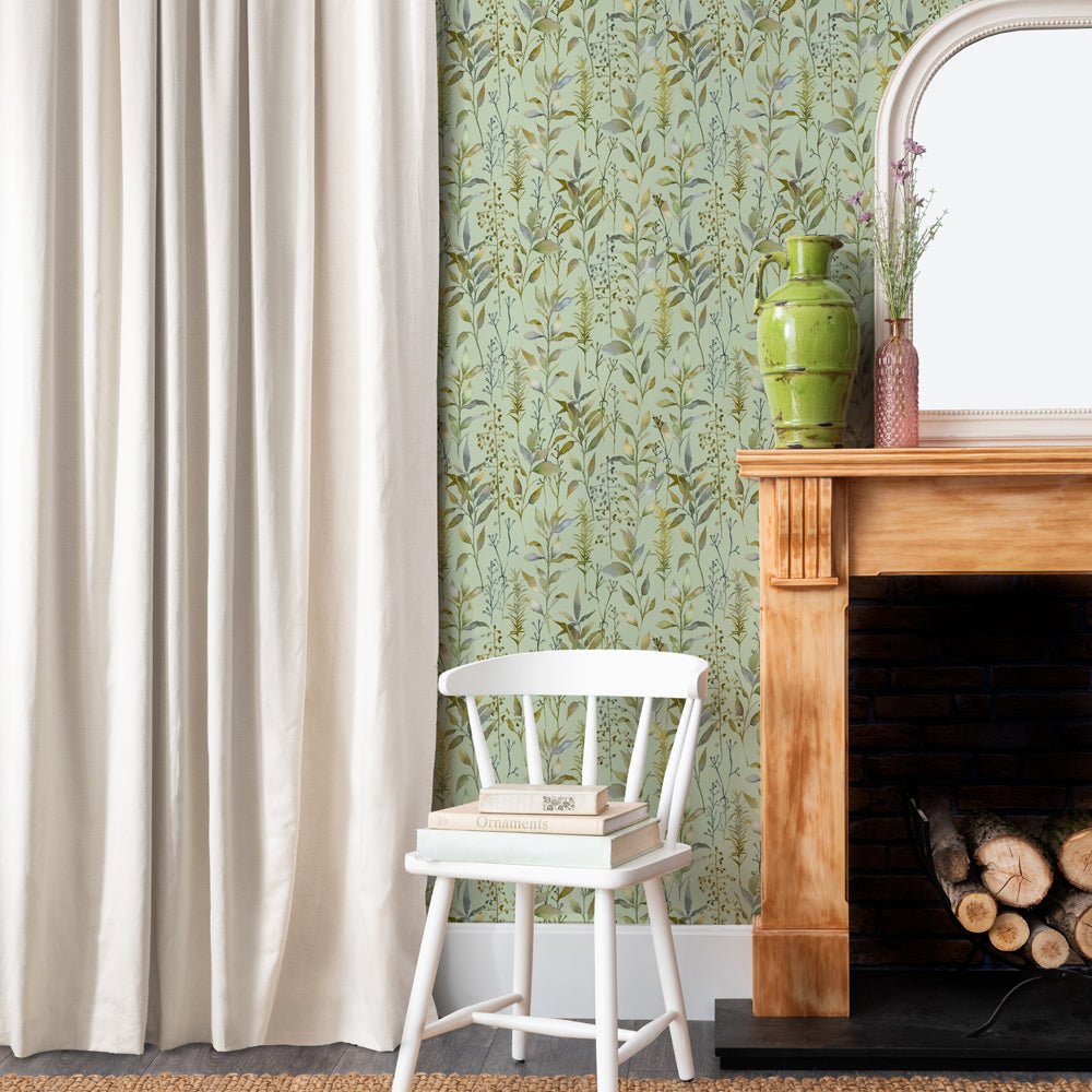 Aberduna Wallpaper - Sage - Voyage Maison - ABERDUN/WPO/SAG - Premier Wallcovering