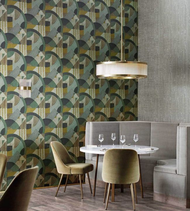 Abstract 1928 Wallpaper - Antique Olivine - ZRHW312887 - Zoffany - Premier Wallcovering