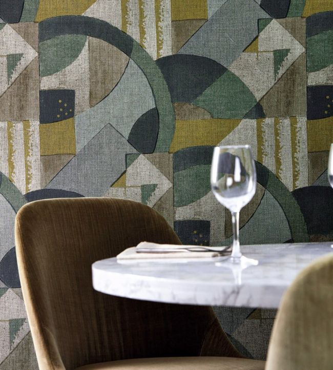 Abstract 1928 Wallpaper - Antique Olivine - ZRHW312887 - Zoffany - Premier Wallcovering