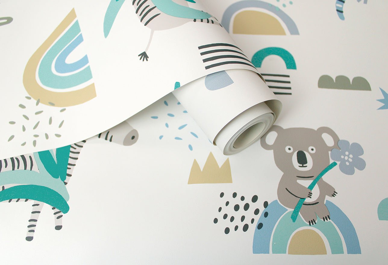 Abstract Animals Wallpaper - Blue/Teal - Holden Décor - 13352 - Premier Wallcovering