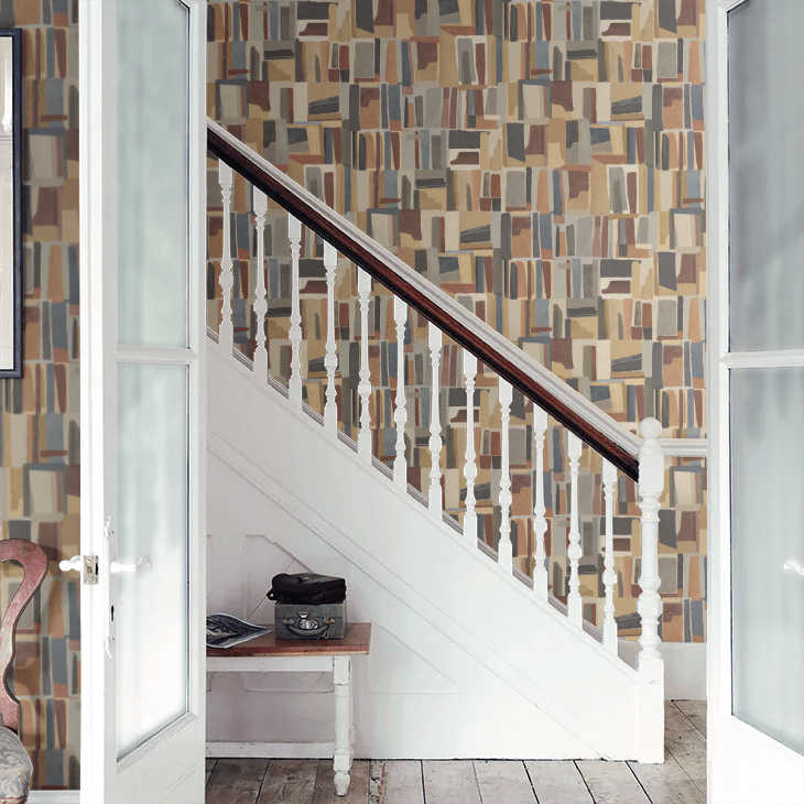 Abstract Cubes Wallpaper - Walnut Twist - Ohpopsi - FRA50128W - Premier Wallcovering