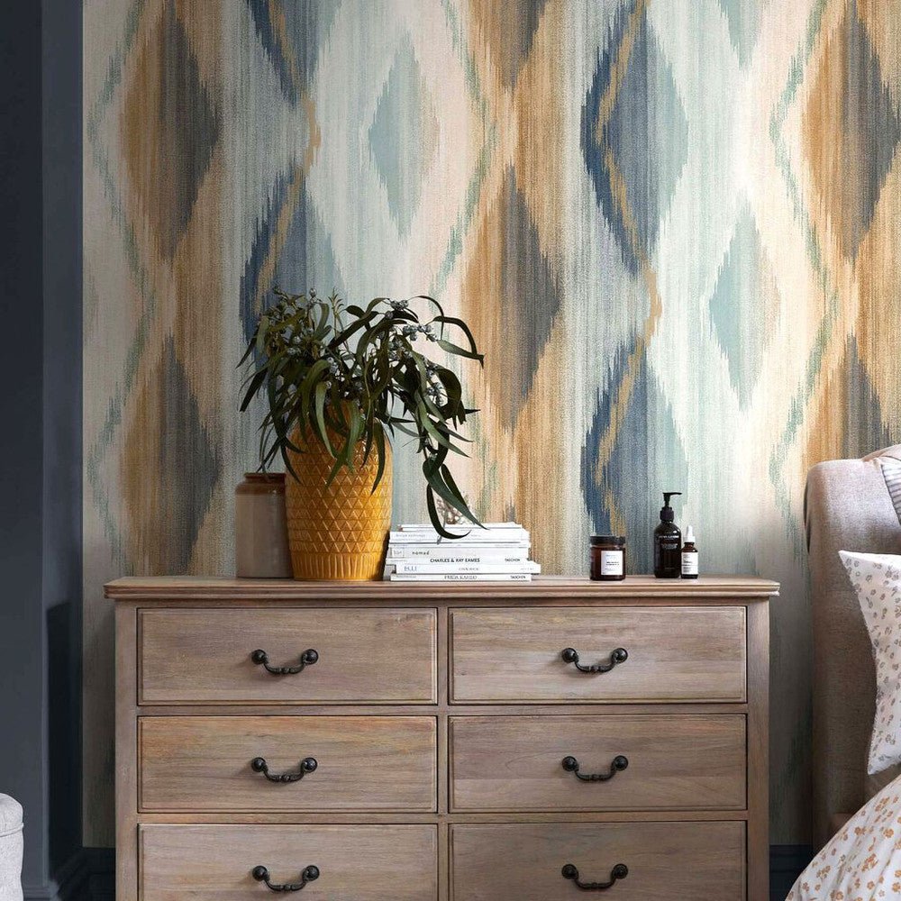 Abstract Ikat Wallpaper - Orange - Next - 118316 - Premier Wallcovering