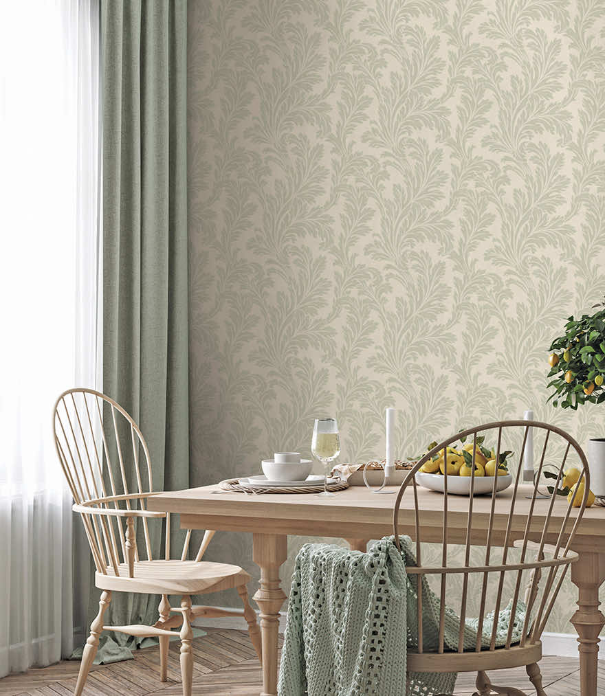 Acanthus Wallpaper - Sage/Cream - Holden Décor - 36430 - Premier Wallcovering