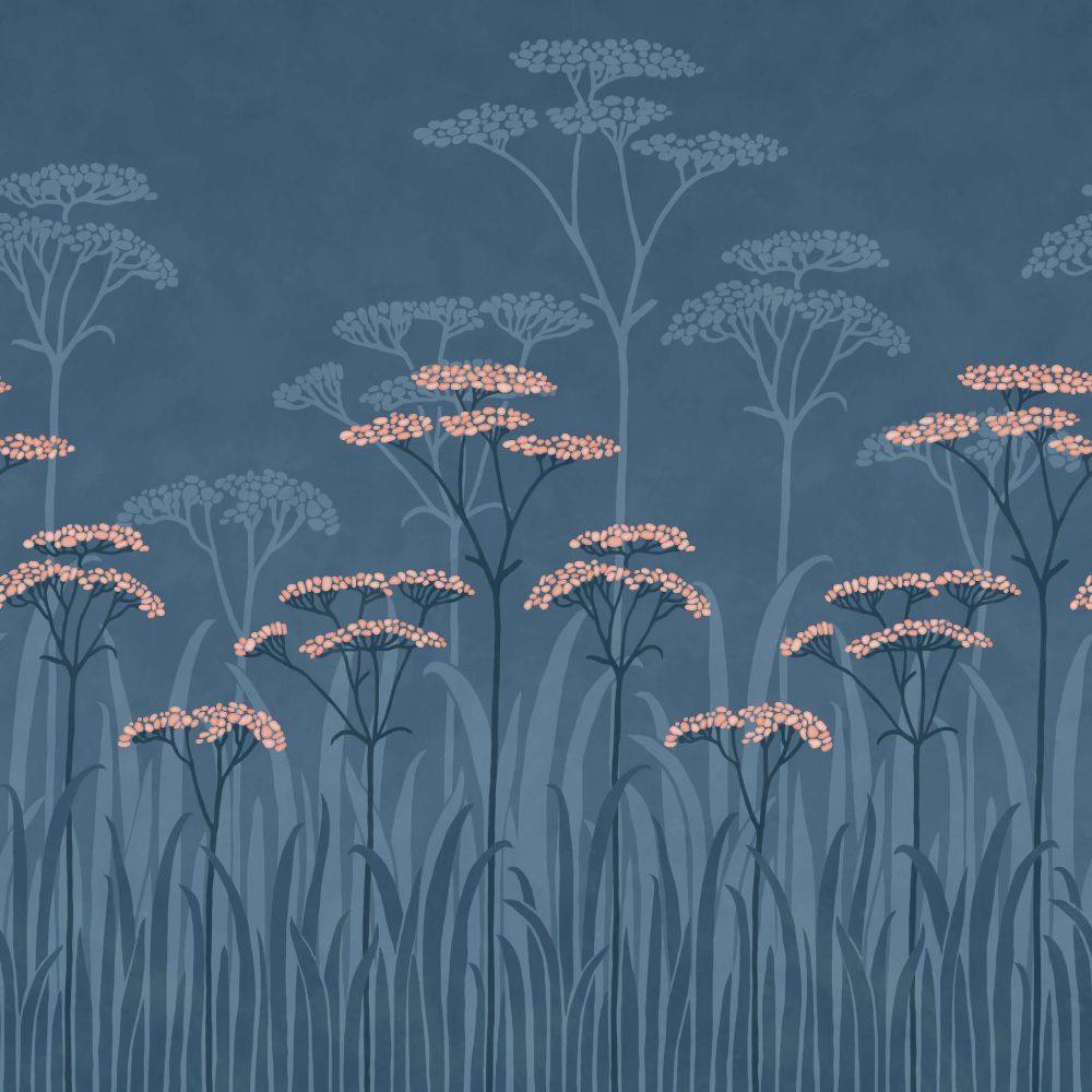 Achillea Wallpaper Mural - Nighttide - Little Greene - 0245ACNIGHT - Premier Wallcovering