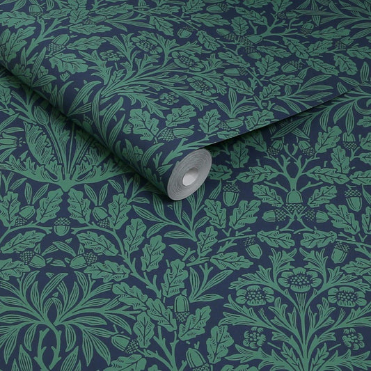 Acorn Wallpaper - Heritage Blue - 140489 - William Morris - Premier Wallcovering