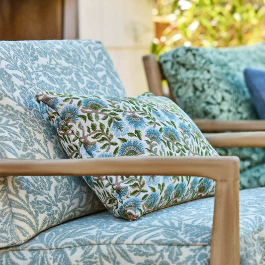 Acorn Weave Outdoor Fabric - Mineral Blue - Morris & Co - 237569 - Premier Wallcovering