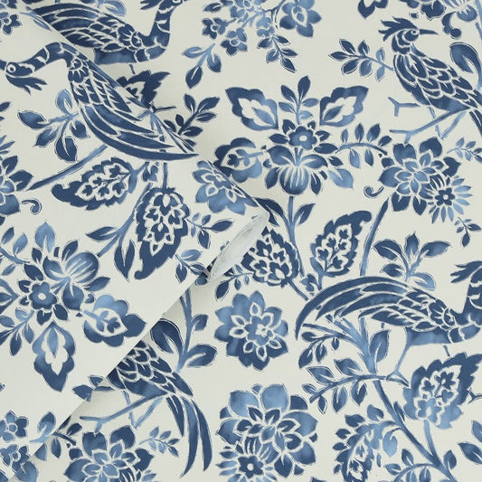 Adain Palace Wallpaper - Dark Seaspray Blue - Laura Ashley - 121067 - Premier Wallcovering