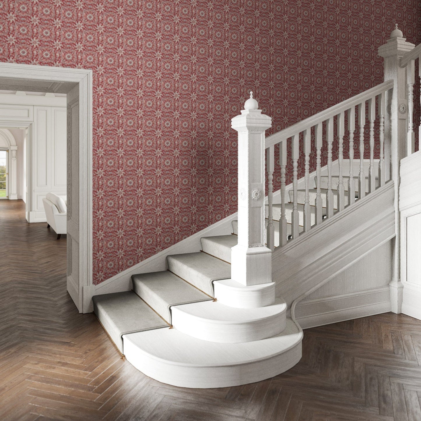 Adaline Wallpaper - Merlot - Warner House - Premier Wallcovering