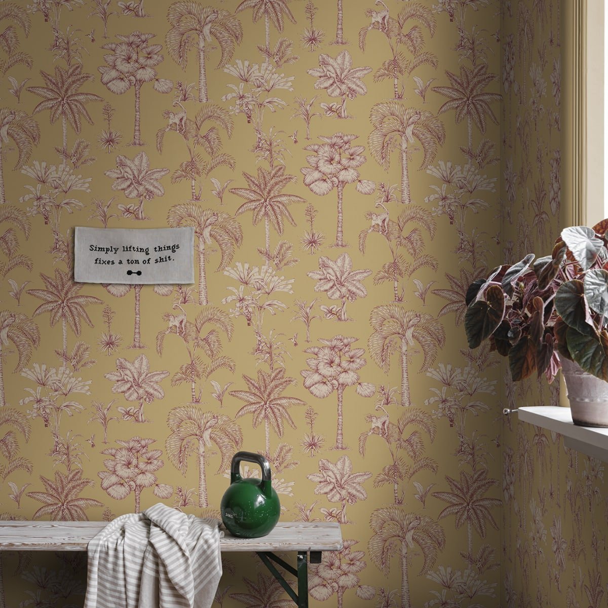 Adele Wallpaper - Yellow - Sandberg - S10652 - Premier Wallcovering
