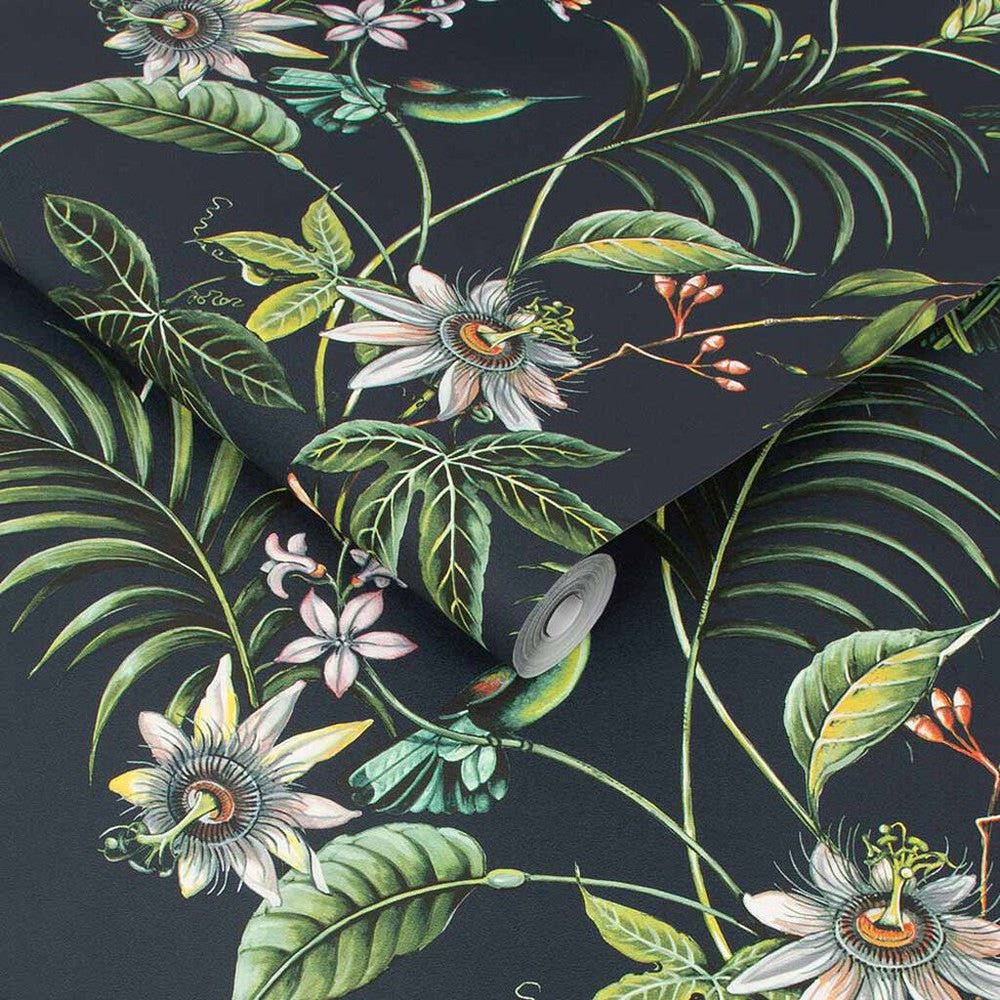 Adilah Tropical Floral Wallpaper - Dark - Superfresco Easy - 106976 - Premier Wallcovering