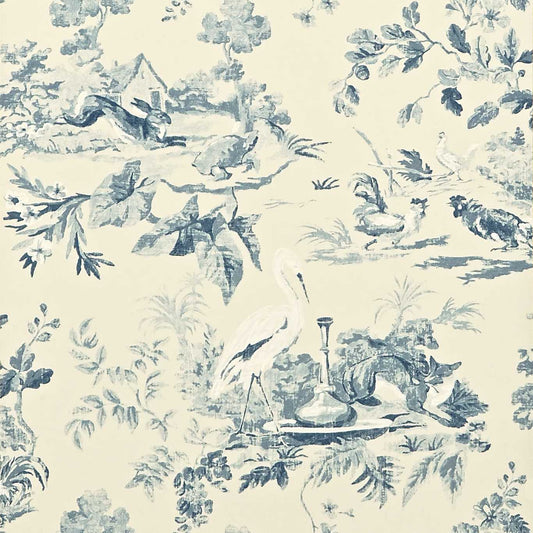 Aesop’s Fables Wallpaper - Blue - DCAVAE103 - Sanderson - Premier Wallcovering