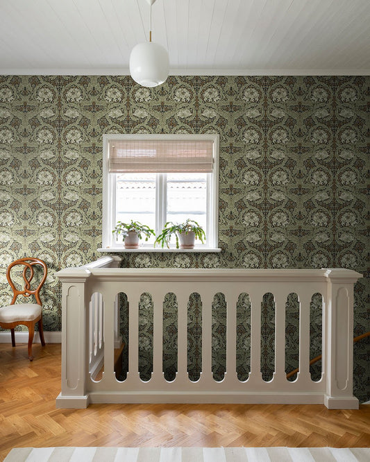 African Marigold Wallpaper - Black / Green - Midbec - 82073 - Premier Wallcovering