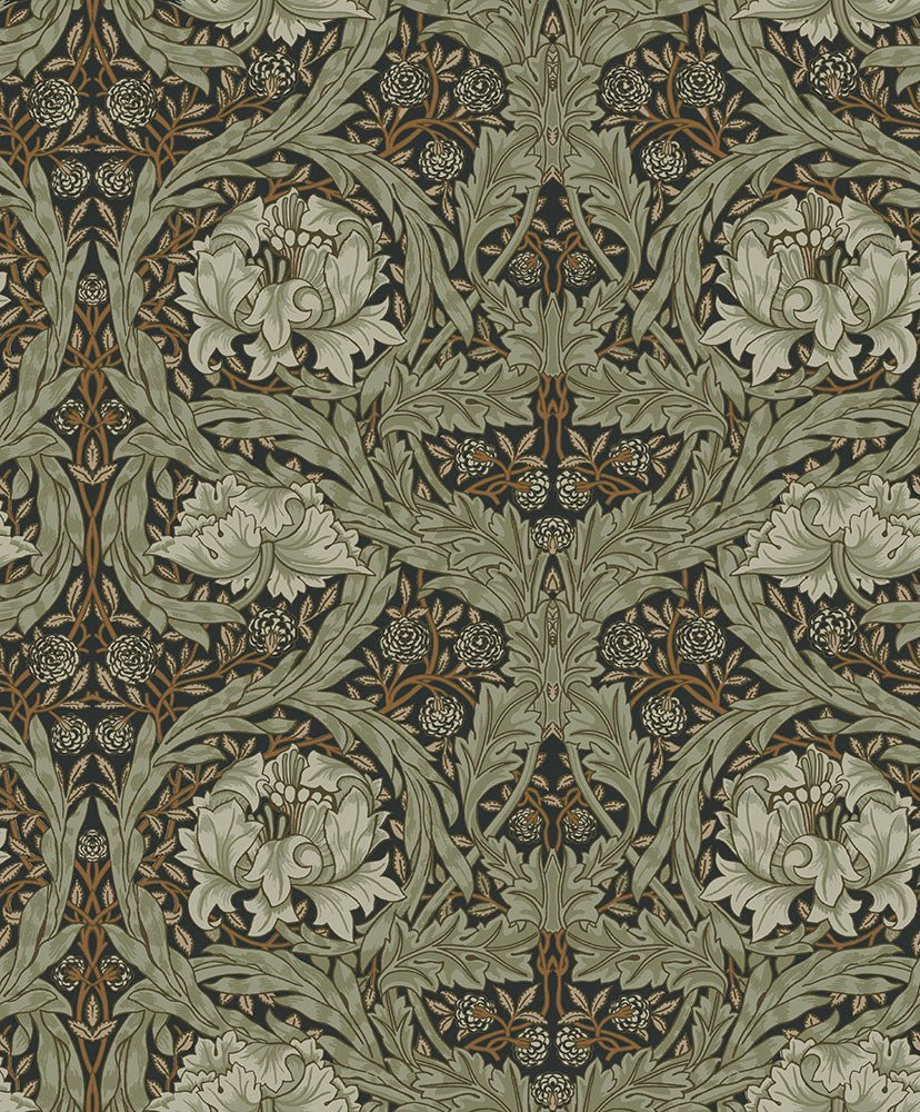 African Marigold Wallpaper - Black / Green - Midbec - 82073 - Premier Wallcovering