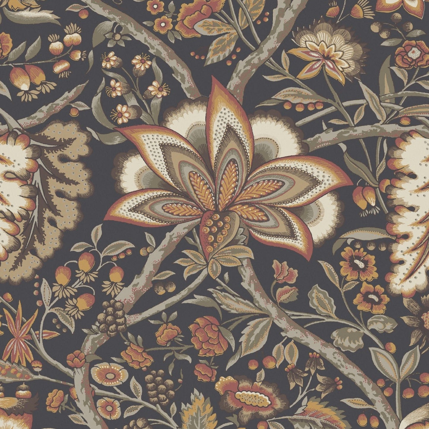 Afsana Wallpaper - Walnut - Warner House - Premier Wallcovering