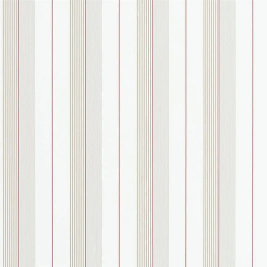 Aiden Stripe Wallpaper - Natural / Red - Ralph Lauren - PRL020/12 - Premier Wallcovering