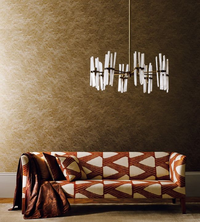 Akaishi Wallpaper - Gold - ZAKA312498 - Zoffany - Premier Wallcovering